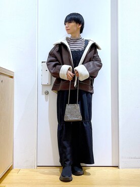 あおき@LAKOLE海老名さん(レディース・156cm)の冬コーディネート