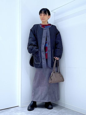 「リラックス」｜あおき@LAKOLE海老名さん（レディース・156cm）の冬コーディネート