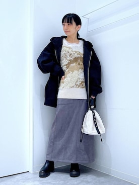 あおき@LAKOLE海老名さん（レディース・156cm）の冬コーディネート