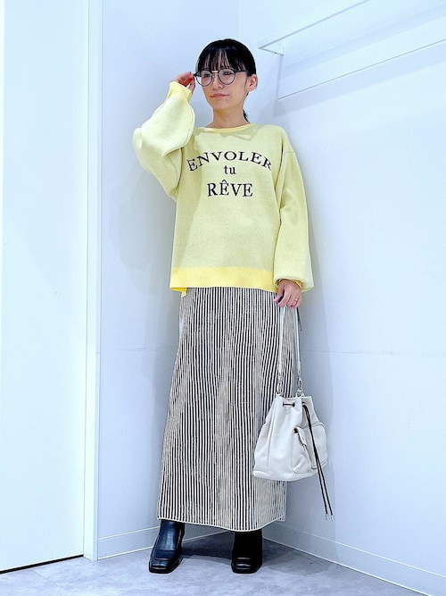 ラクレコ セール】配色ニットナロースカート / 581261（スカート）｜LAKOLE