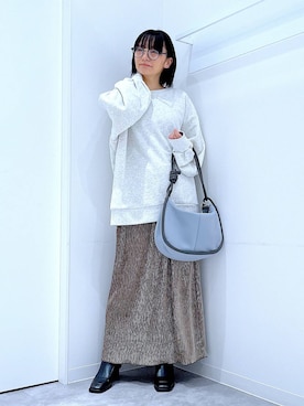 「リラックス」｜あおき@LAKOLE海老名さん（レディース・156cm）の冬コーディネート