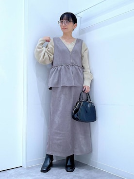 あおき@LAKOLE海老名さん（レディース・156cm）の冬コーディネート