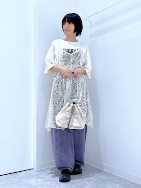 「アイテム（チュニック）」を使った、あおき@LAKOLE海老名さん（レディース・156cm）の秋コーディネート