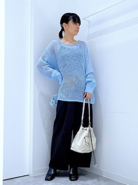 「リラックス」｜あおき@LAKOLE海老名さん（レディース・156cm）の冬コーディネート