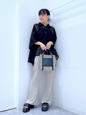 「LAKOLE（ラコレ）のアイテム（シャツ/ブラウス）」を使った、あおき@LAKOLE海老名さん（レディース・156cm）の夏コーディネート