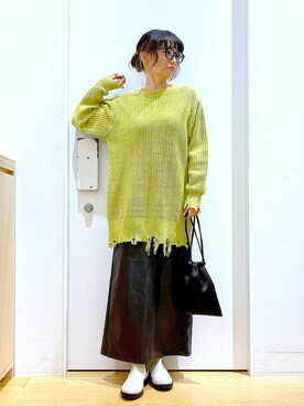 あおき@LAKOLE海老名さん（レディース・156cm）の冬コーディネート