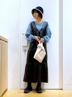 あおき@LAKOLE海老名さん（レディース・156cm）の冬コーディネート