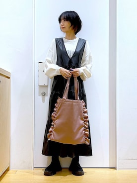 あおき@LAKOLE海老名さん（レディース・156cm）の冬コーディネート