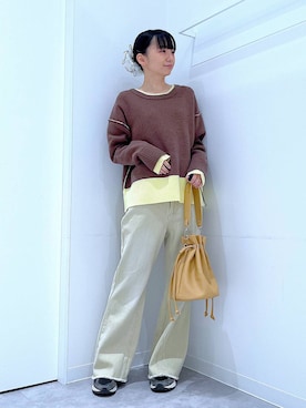 あおき@LAKOLE海老名さん（レディース・156cm）の冬コーディネート