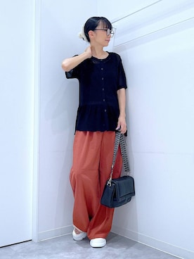 「アイテム（バレッタ/ヘアクリップ、ホワイト系）」を使った、あおき@LAKOLE海老名さん（レディース・156cm）の夏コーディネート