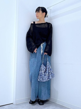 「リラックス」｜あおき@LAKOLE海老名さん（レディース・156cm）の春コーディネート