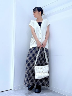 「LAKOLE（ラコレ）のアイテム（スカート）」を使った、あおき@LAKOLE海老名さん（レディース・156cm）の秋コーディネート