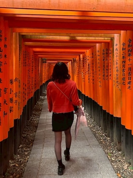 「アイテム（デニムスカート）」を使った、こさん（レディース・158cm）の冬コーディネート