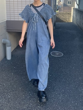 「アイテム（サロペット/オーバーオール）」を使った、maaaay_さん（レディース・156cm）の秋コーディネート