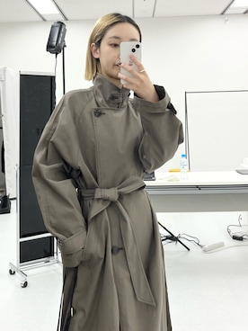 「URBAN RESEARCH（アーバンリサーチ）のアイテム（ステンカラーコート）」を使った、momokaさん（レディース・155cm）の冬コーディネート