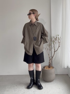 「アイテム（メガネ）」を使った、momokaさん（レディース・155cm）の秋コーディネート