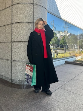 「アイテム（チェスターコート）」を使った、momokaさん（レディース・155cm）の秋コーディネート