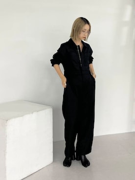 「骨格ウェーブ」｜「アイテム（オールインワン・サロペット）」を使った、momokaさん（レディース・155cm）の秋コーディネート