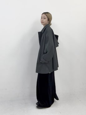 「アイテム（トレンチコート、グレー系）」を使った、momokaさん（レディース・155cm）の秋コーディネート