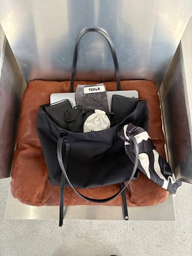 「SENSE OF PLACE by URBAN RESEARCH（センスオブプレイスバイアーバンリサーチ）のアイテム（トートバッグ）」を使った、momokaさん（レディース・155cm）の春コーディネート