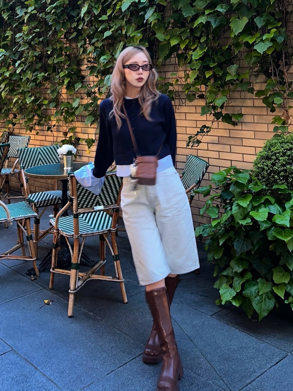 Bibiy グレー ニットセーター 未使用 Bibiy ビビィ ANGELIQUE KNIT 異素材ドッキング 袖リボン