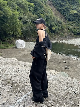「アイテム（スウェットパンツ）」を使った、Tsujita Rinoさん（レディース・153cm）の秋コーディネート
