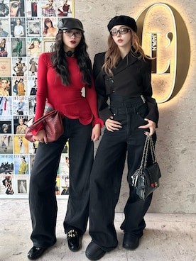 「アイテム（アンダーウェア）」を使った、Tsujita Rinoさん（レディース・153cm）の冬コーディネート