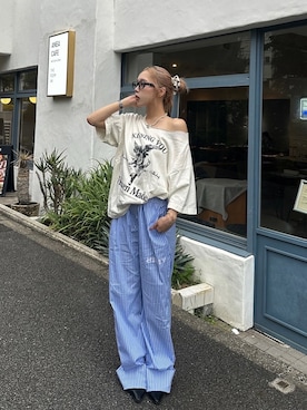 「INTER FACTORY（インターファクトリー）のアイテム（トップス）」を使った、Tsujita Rinoさん（レディース・153cm）の秋コーディネート