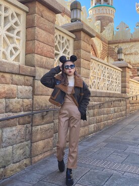 「SLY（スライ）のアイテム（オールインワン・サロペット）」を使った、rino064さん（レディース・153cm）の秋コーディネート