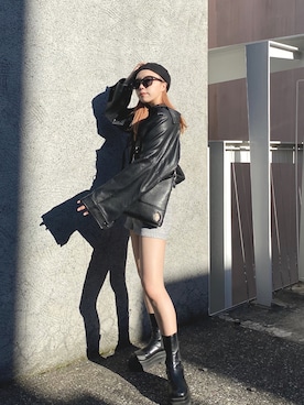 「JUEMI（ジュエミ）のアイテム（パンツ）」を使った、Tsujita Rinoさん（レディース・153cm）の秋コーディネート