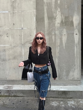 「ハーフパンツ」｜Tsujita Rinoさん（レディース・153cm・20代）の秋コーディネート