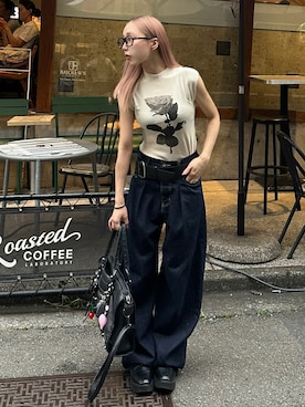 「アイテム（ニット/セーター）」を使った、Tsujita Rinoさん（レディース・153cm・20代）の秋コーディネート