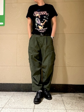 「ワークパンツ」｜「アイテム（ローファー）」を使った、HKTanさん（レディース・167cm）の春コーディネート