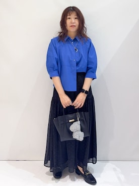 「アイテム（チャーム、グレー系）」を使った、nakkoさん（レディース・154cm）の夏コーディネート