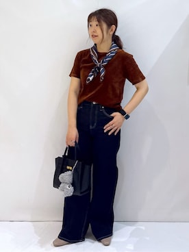「アイテム（チャーム、グレー系）」を使った、nakkoさん（レディース・154cm）の秋コーディネート