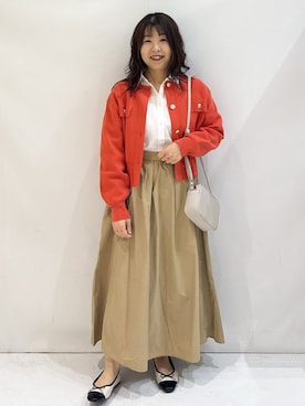 「smart pink（スマートピンク）の◆フェザーリーフプリントワンピース（ワンピース、ピンク系）」を使った、nakkoさん（レディース・154cm）の春コーディネート