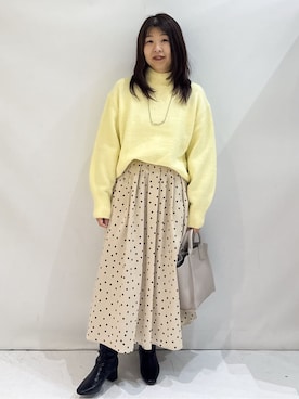 「tk.TAKEO KIKUCHI（ティーケータケオキクチ）の◆クジラデザインTシャツ（Tシャツ/カットソー、グリーン系）」を使った、nakkoさん（レディース・154cm）の冬コーディネート