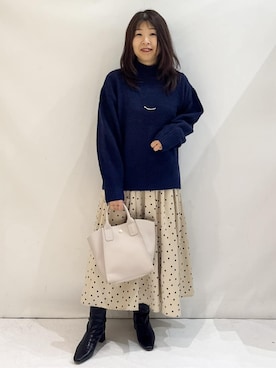 「tk.TAKEO KIKUCHI（ティーケータケオキクチ）の◆クジラデザインTシャツ（Tシャツ/カットソー、グリーン系）」を使った、nakkoさん（レディース・154cm）の冬コーディネート