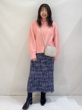 「tk.TAKEO KIKUCHI（ティーケータケオキクチ）の◆クジラデザインTシャツ（Tシャツ/カットソー、グリーン系）」を使った、nakkoさん（レディース・154cm）の冬コーディネート