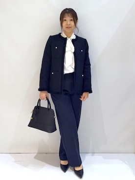 「アイテム（その他ヘアアクセサリー、ブルー系）」を使った、nakkoさん（レディース・154cm）の冬コーディネート