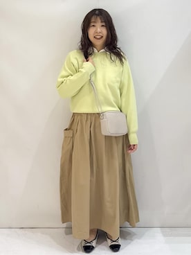 「OPAQUE.CLIP（オペークドットクリップ）の【2WAY】ツイードコンビミニショルダー（ショルダーバッグ、ブラック系）」を使った、nakkoさん（レディース・154cm）の冬コーディネート