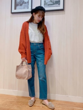「DRESKIP（ドレスキップ）のアイテム（ハンチング/ベレー帽）」を使った、あいりんさん（レディース・160cm）の秋コーディネート