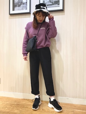 「DRESKIP（ドレスキップ）のアイテム（ハット）」を使った、あいりんさん（レディース・160cm）の春コーディネート