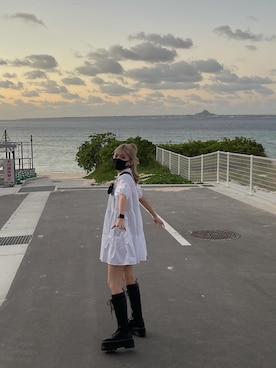 「アイテム（シャツワンピース）」を使った、lisaさん（レディース・158cm）の夏コーディネート