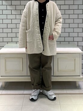 「キルトジャケット」｜「アイテム（その他アウター）」を使った、kawaさん（レディース・153cm）の秋コーディネート