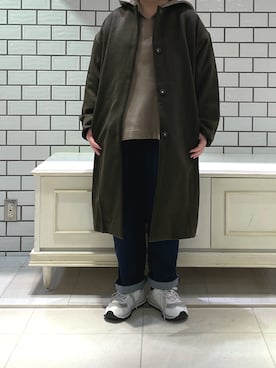 「PUAL CE CIN（ピュアルセシン）のアイテム（ノーカラーコート）」を使った、kawaさん（レディース・153cm）の冬コーディネート