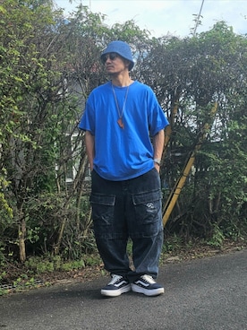 「アイテム（カーゴパンツ）」を使った、Kentaさん（メンズ・172cm・40代）の夏コーディネート