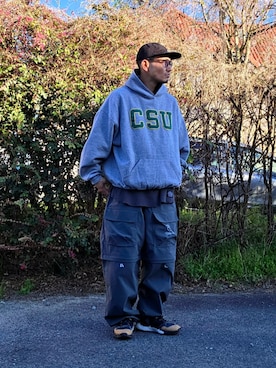 「Russell Athletic（ラッセルアスレティック）のアイテム」を使った、Kentaさん（メンズ・172cm）の春コーディネート