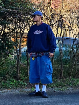 「GILDAN（ギルダン）のアイテム」を使った、Kentaさん（メンズ・172cm）の秋コーディネート