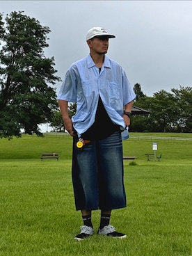 「GU（ジーユー）のアイテム（帽子）」を使った、Kentaさん（メンズ・172cm）の夏コーディネート